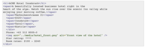 Example of hotel schema markup